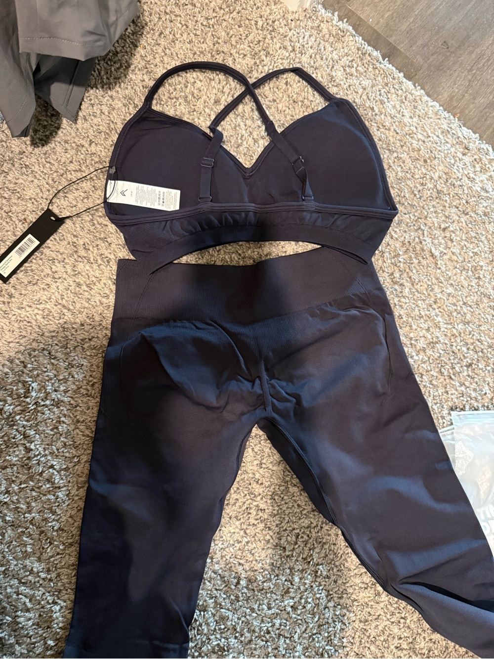 Oner Active Navy Crossback Cutout Legging & Bra Set